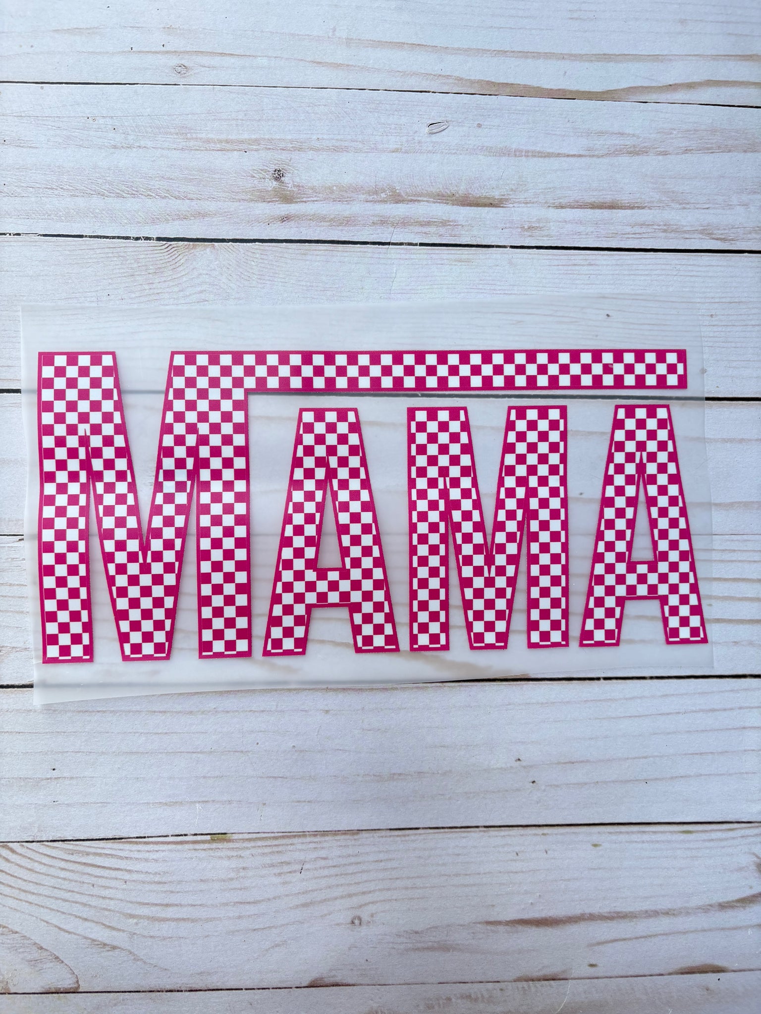 Pink Checkered Mama DTF Print