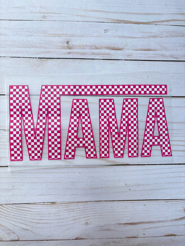 Pink Checkered Mama DTF Print