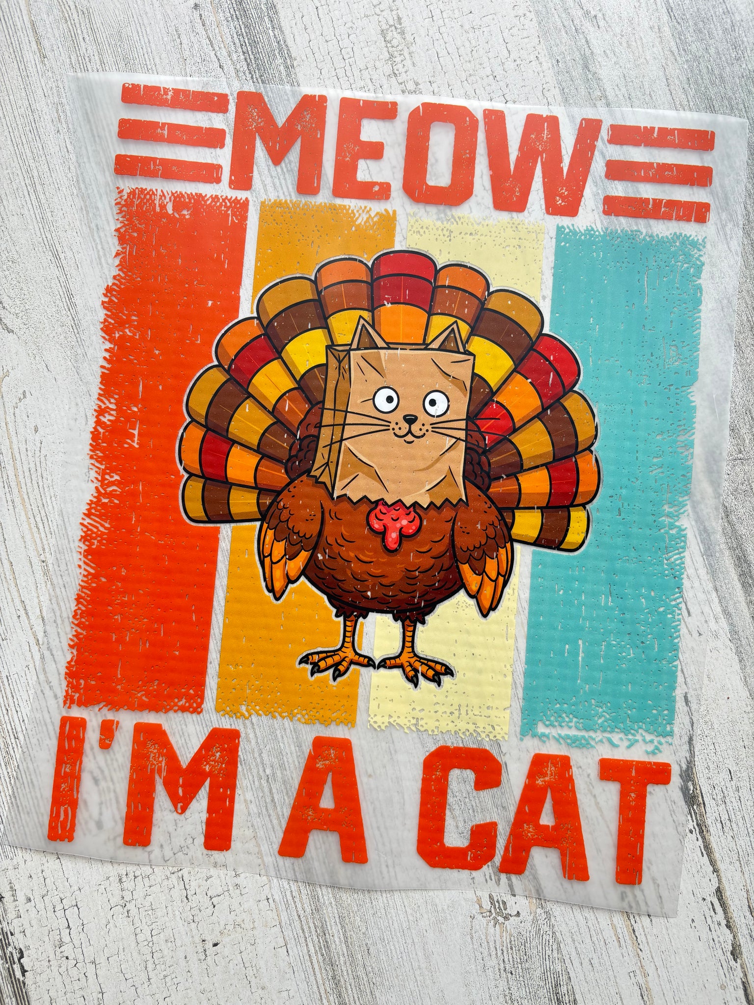 Meow Turkey DTF Adult Print