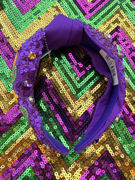 Purple Sequin Mardi Gras Headband