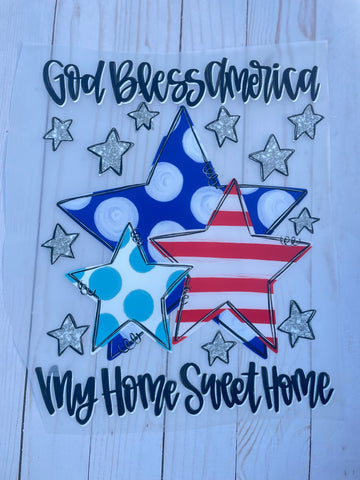 God Bless America DTF Print