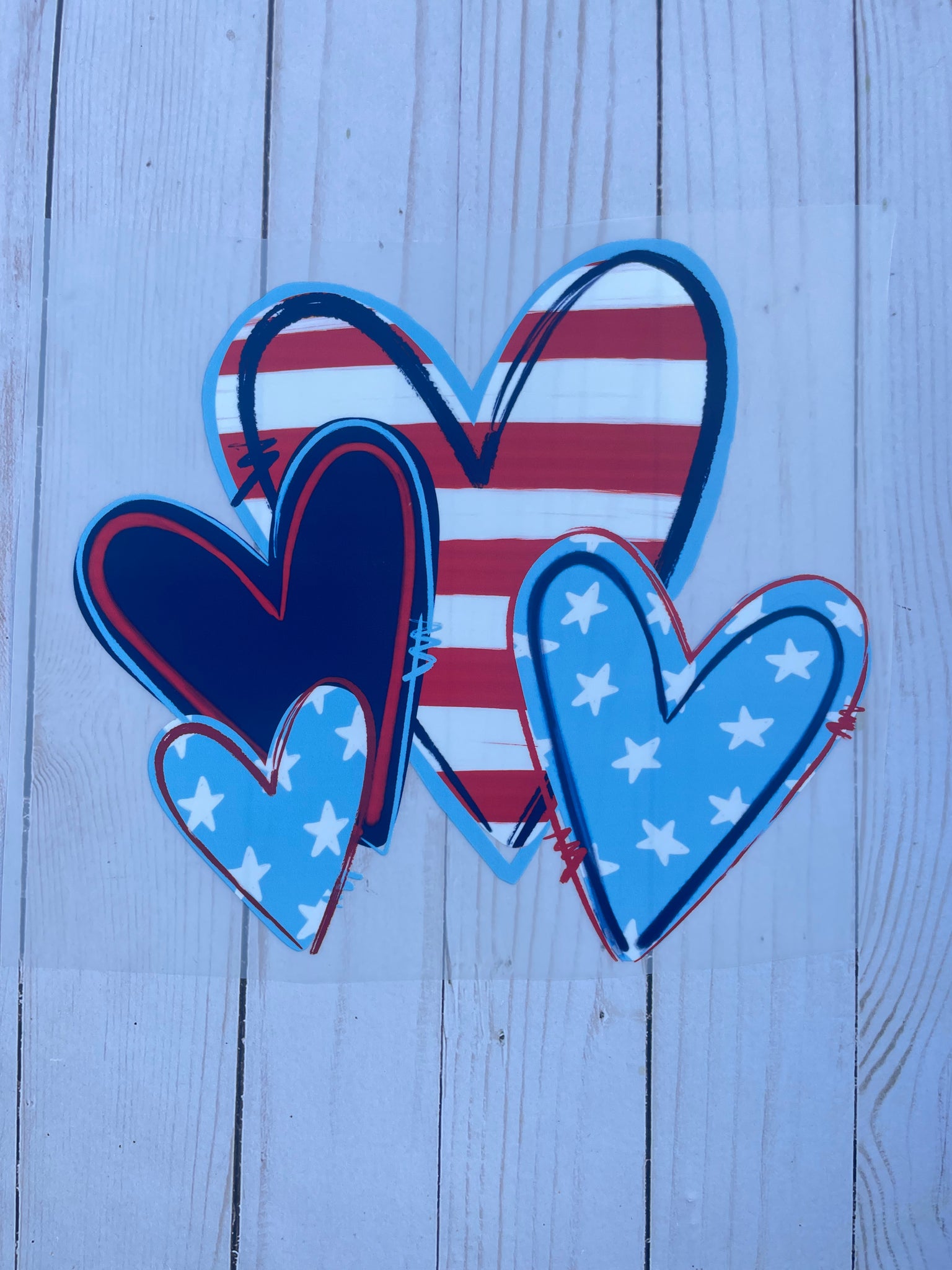 4th of July Hearts YOUTH DTF print