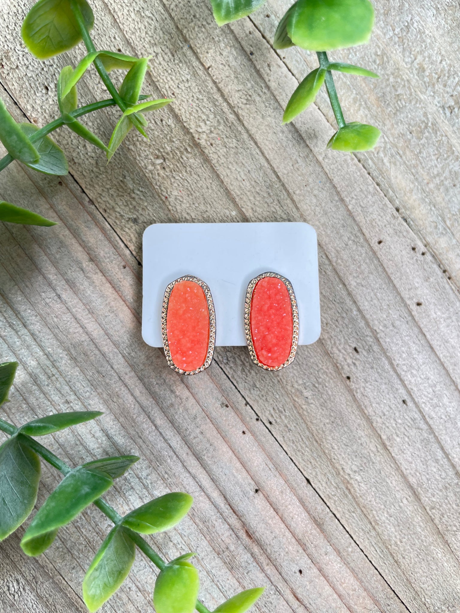 Druzzy Orange Studs