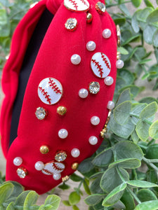 Red Baseball headband