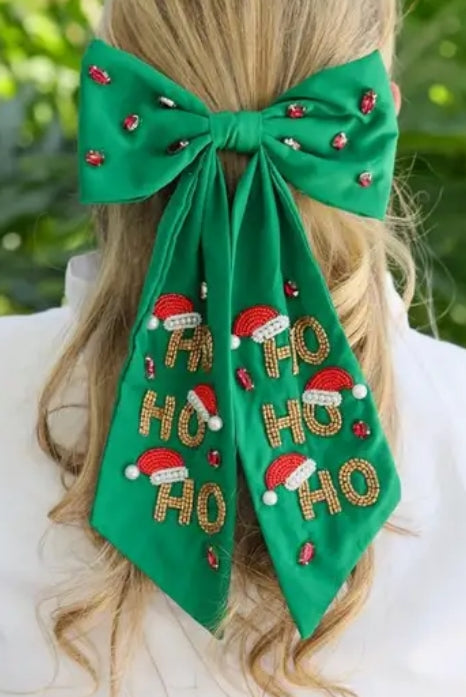 Green Ho Ho Hair Bow