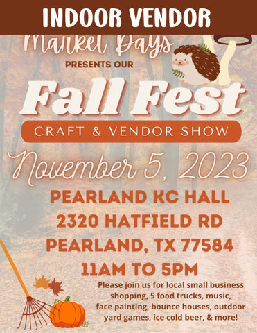 PEARLAND Sunday November 5, 2023 - INDOOR BOOTH