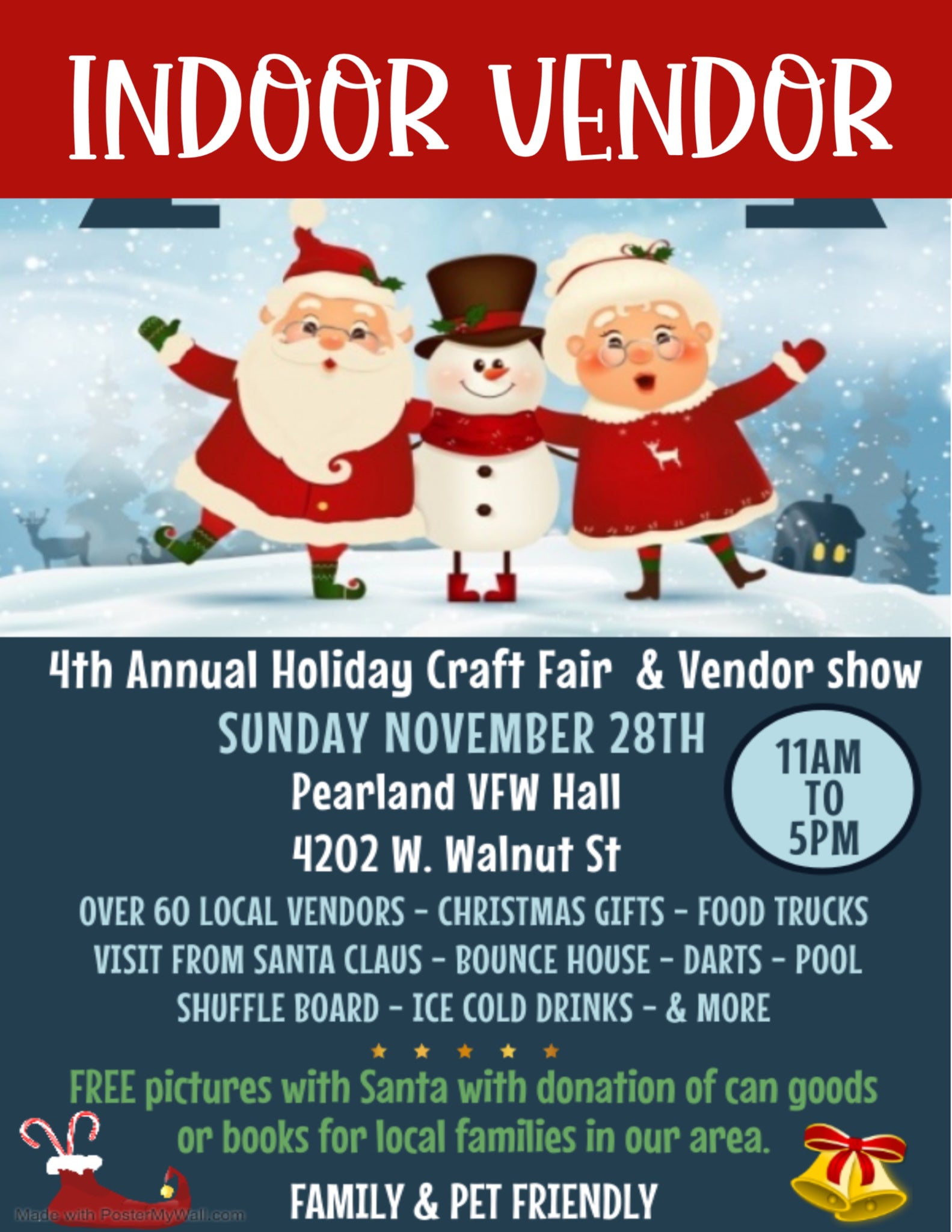 PEARLAND Sunday NOVEMBER 28TH, 2021- INDOOR BOOTH