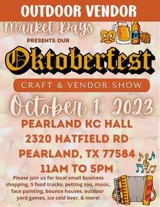 PEARLAND Sunday October 1, 2023 - OUTDOOR BOOTH
