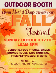 Alvin October 17th- OUTDOOR BOOTH