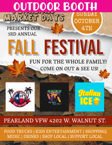 Pearland Sunday October 4, 2020 - OUTDOOR BOOTH